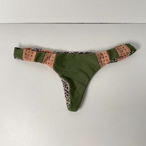 ACACIA Swimwear Green Palm Topless Mesh Bottom Size XS / P Bikini Swimsuit